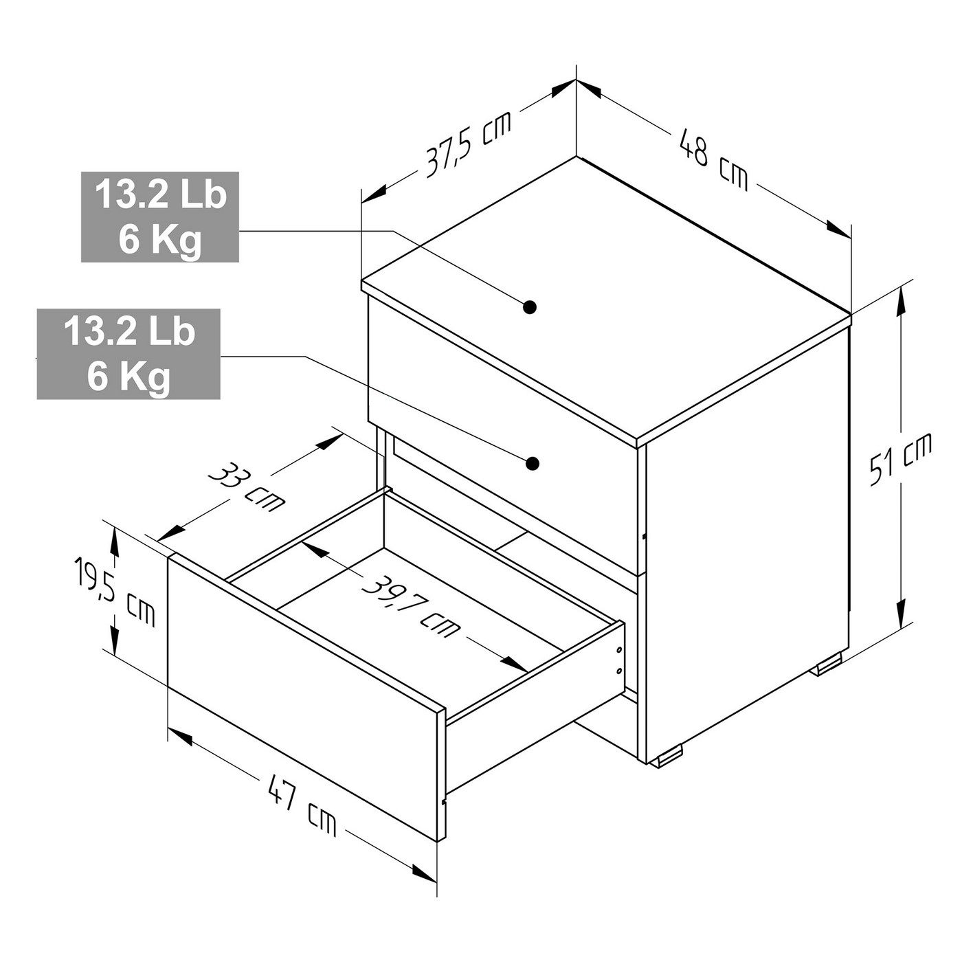 MESA DE NOCHE 51x48x37.5 MN2610 ARENA D/B - Image 6
