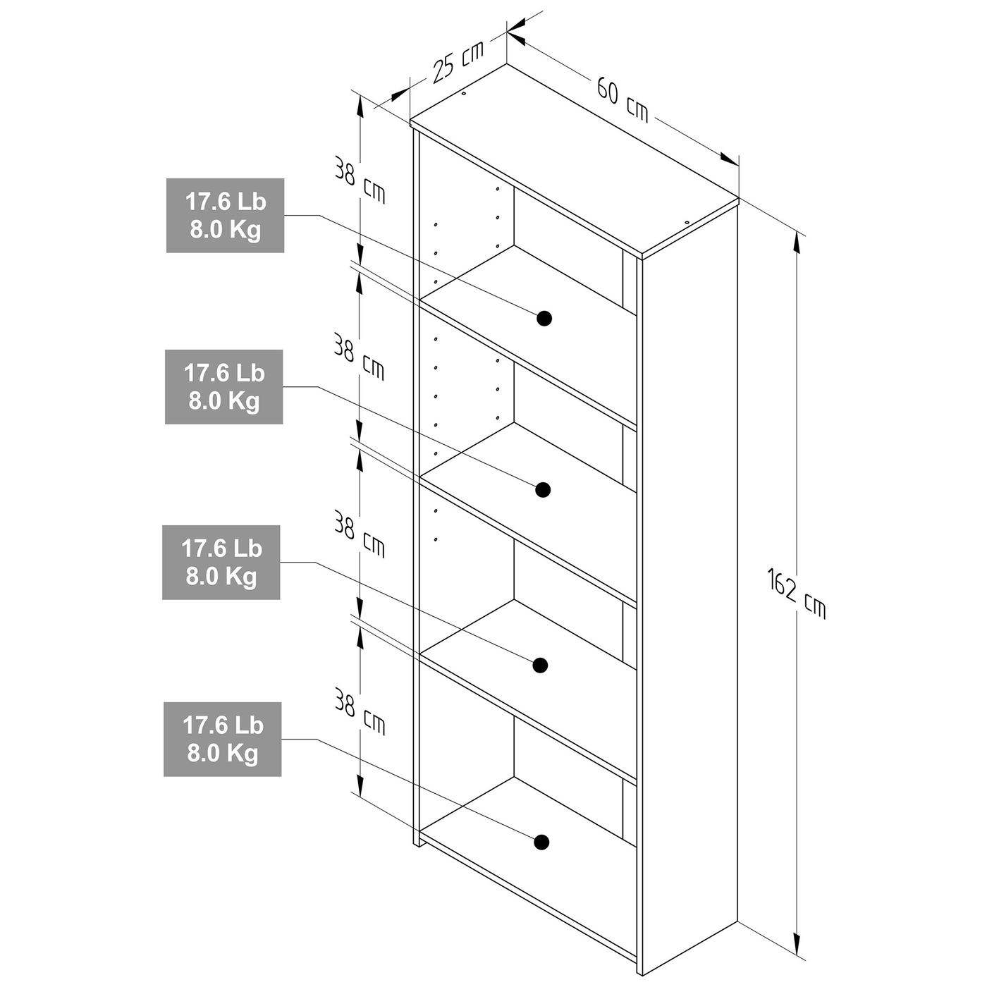 BIBLIOTECA 162x60x25 BE12104 AMARETTO - Image 6
