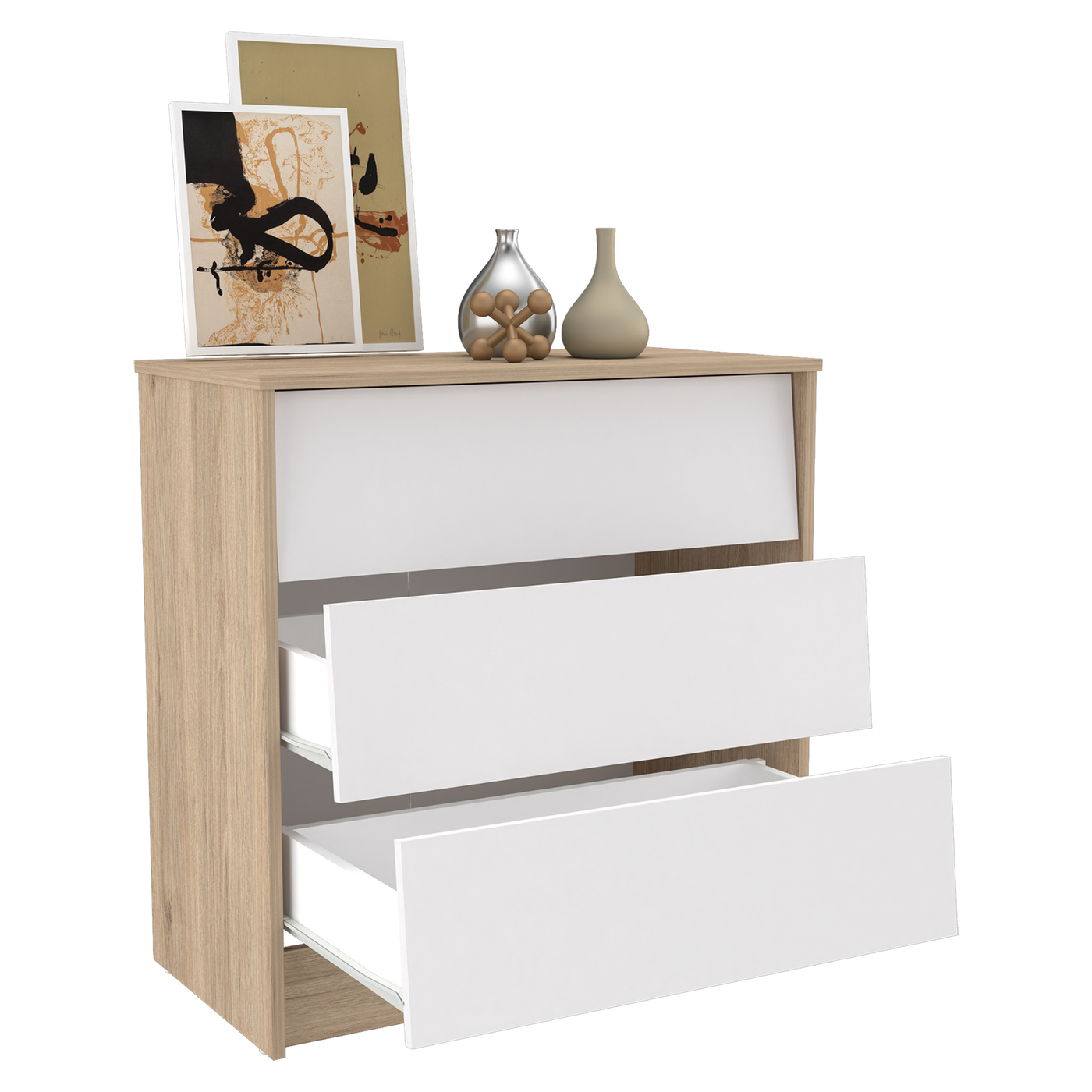 COMODA 79x76.2x40 COM10028 ARENA/BLANCO - Image 5