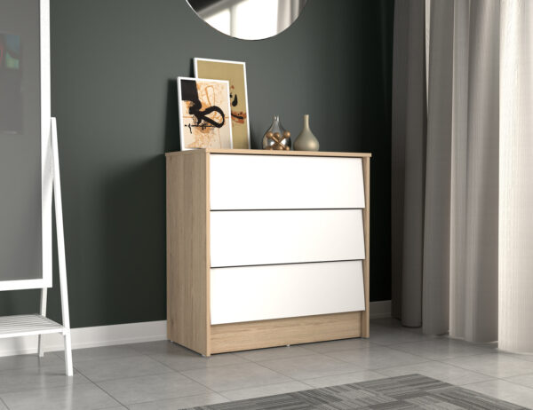 COMODA 79x76.2x40 COM10028 ARENA/BLANCO