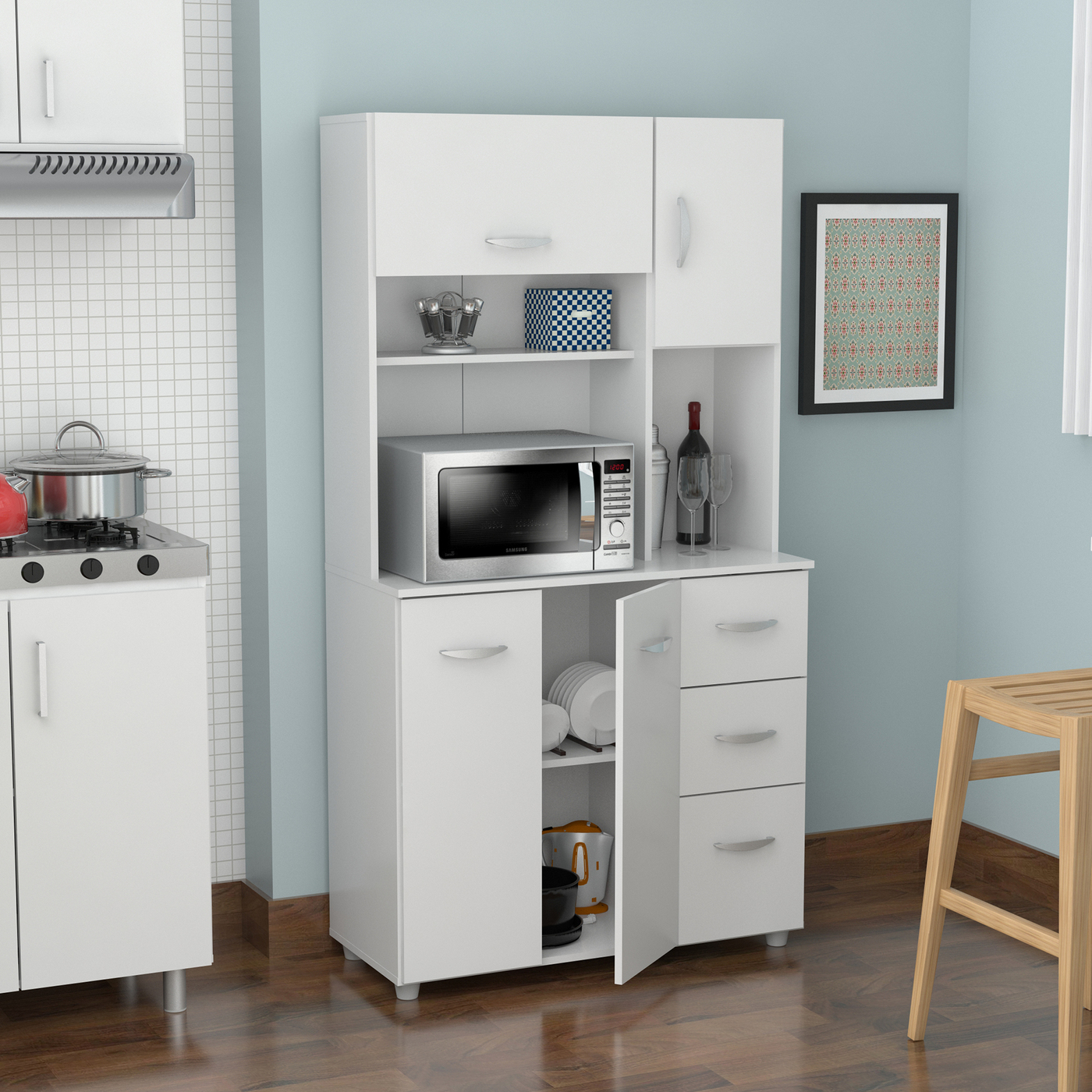 GABINETE MULTIUSOS COCINA GCM042 168X89X39 BLANCO