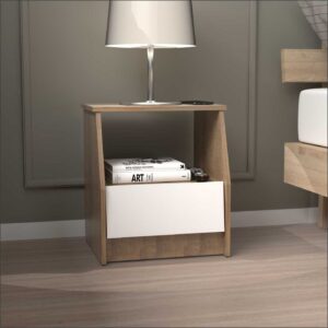 MESA DE NOCHE 50x45x37.5 MN7410 AMARETTO/BLANCO