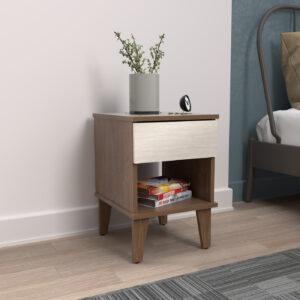 MESA DE NOCHE 49x33x38 MN6110 AMARETTO/BLANCO