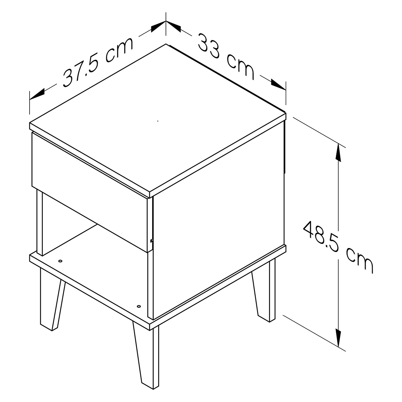 MESA DE NOCHE 49x33x38 MN6110 AMARETTO/BLANCO - Image 6