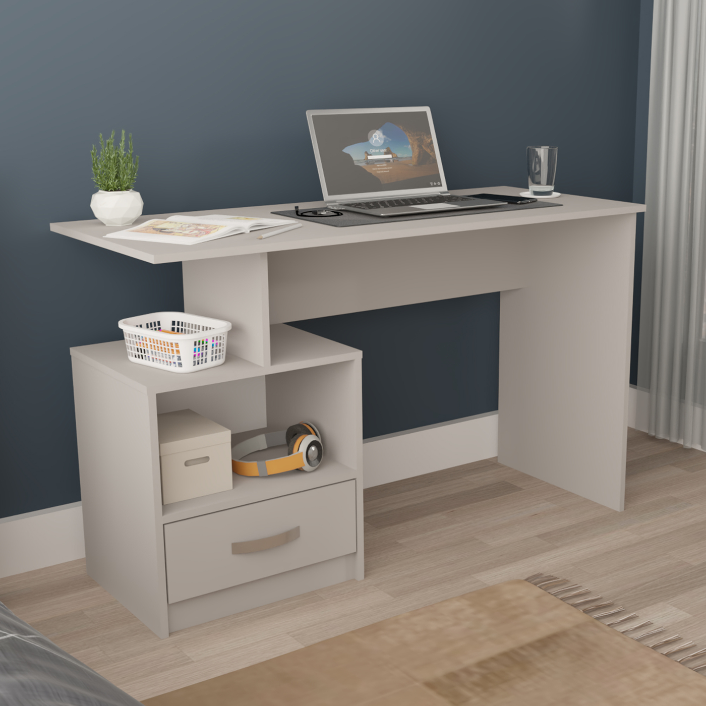 ESCRITORIO 75x120x50 ES4603 CINZA/COBALTO