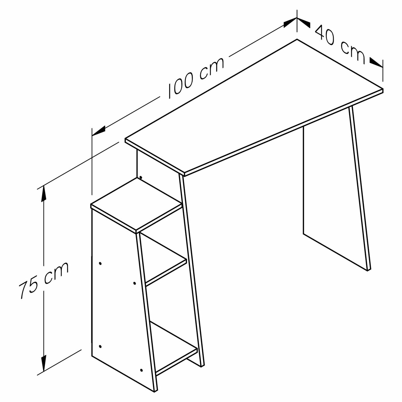 ESCRITORIO 75x100x40 ES20803 BLANCO/COÑAC - Image 6