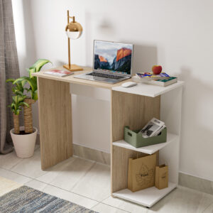 ESCRITORIO 100X40X75 ES23203 ARENA/BLANCO