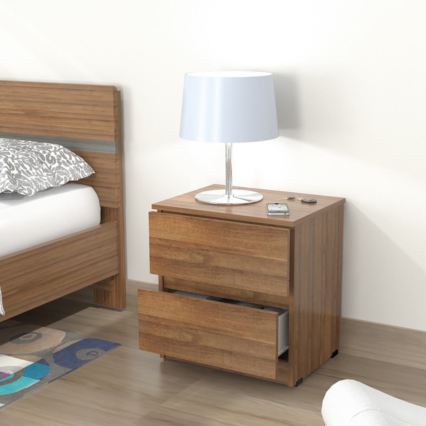 MESA DE NOCHE 51x48x37.5 MN2610 AMARETO D/B