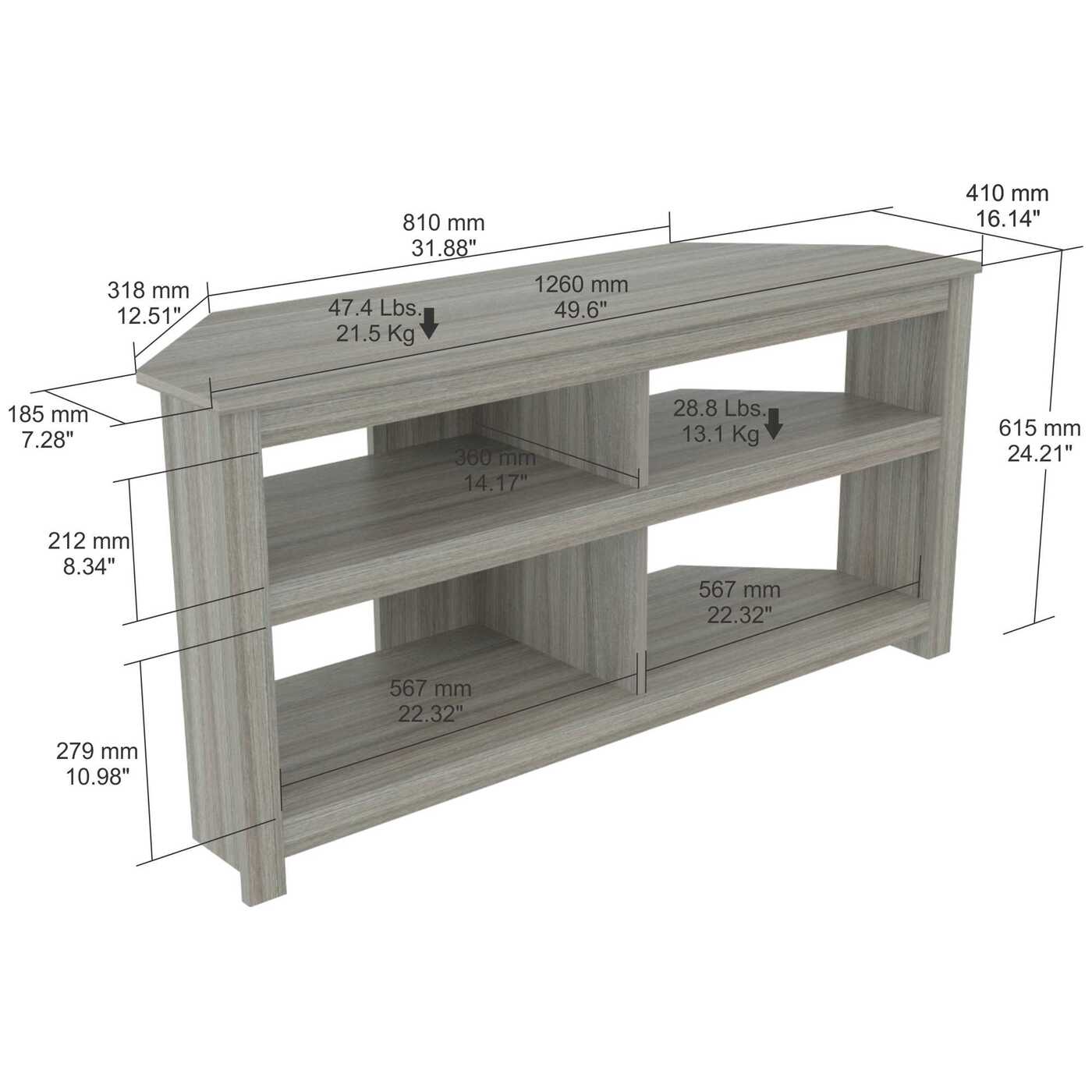 MESA TV/VIDEO 61.5x126x41 MTV17019 IA HUMO - Image 7