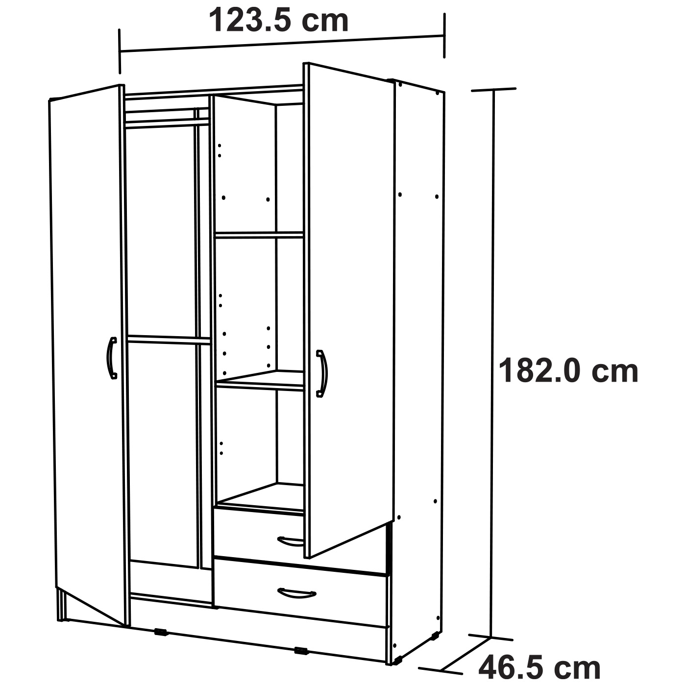 ARMARIO 182x123.5x46 AM21423 AMARETO D/B - Image 5