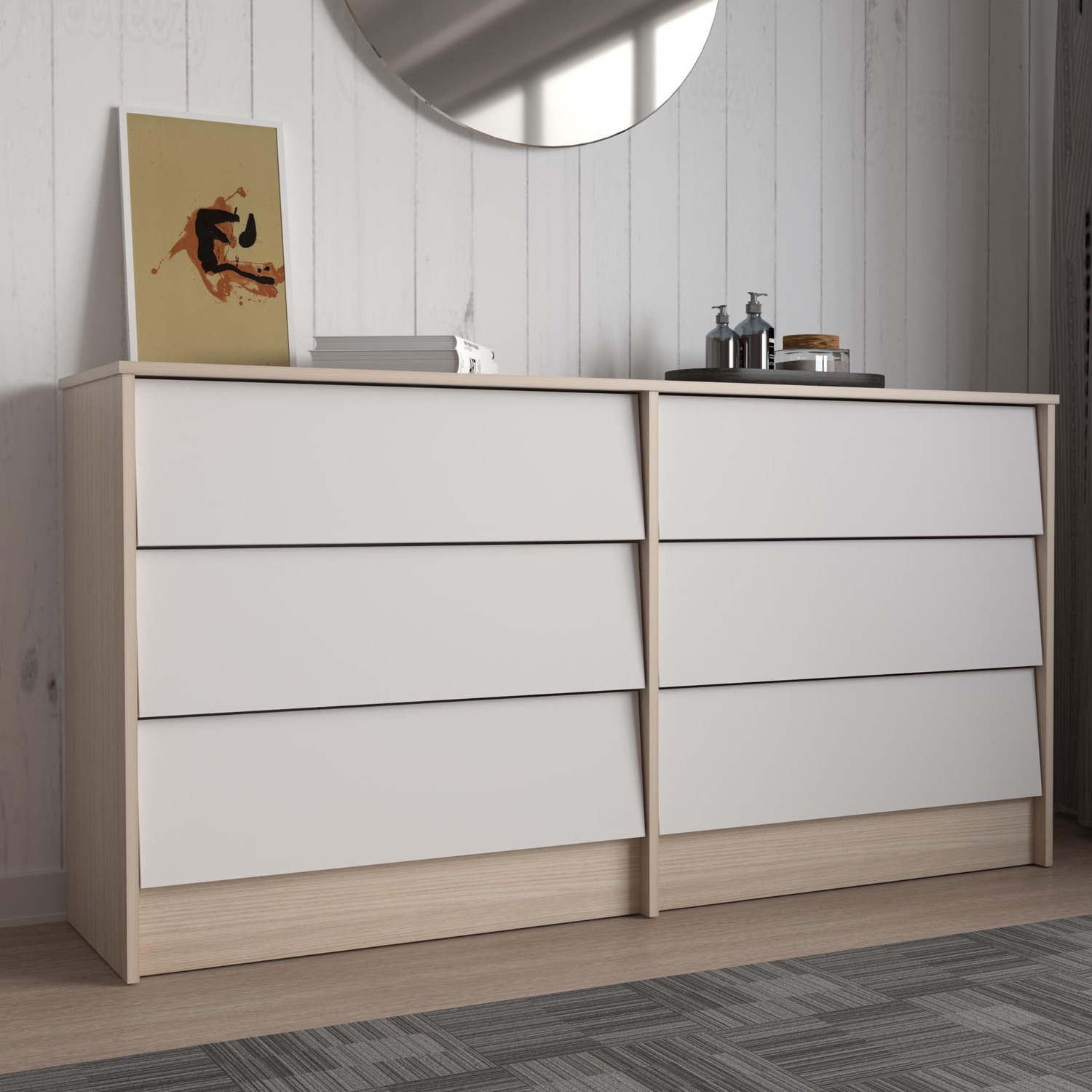 COMODA 79x150x40 COM10128 ARENA/BLANCO