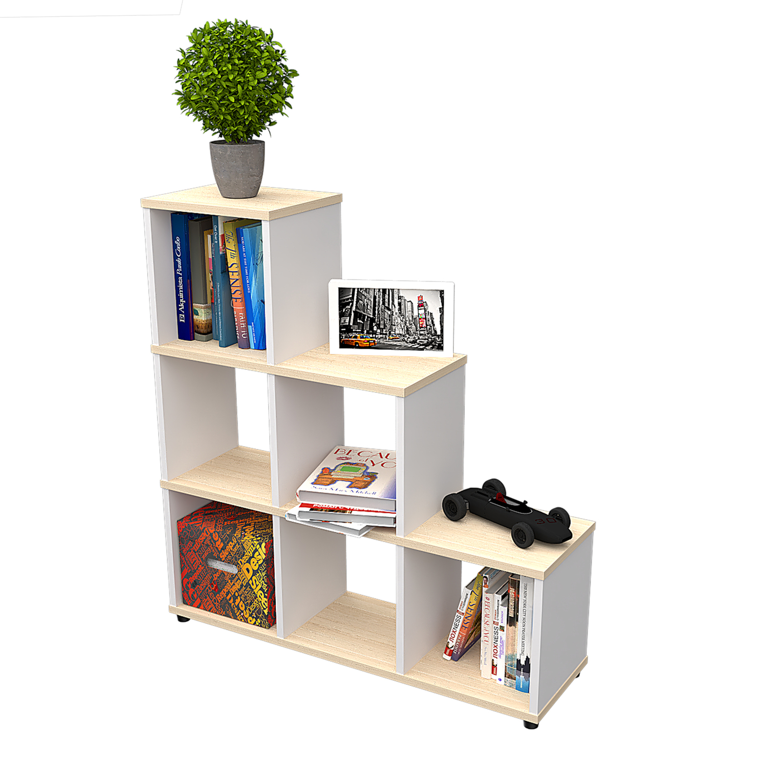 BIBLIOTECA 84,5x80x23 BE12304 ARENA/BLANCO - Image 2