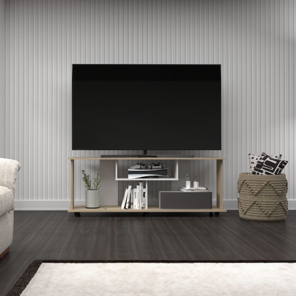 MESA TV/VIDEO 56x150x37.5 MTV25119 ARENA/BLANCO TV HASTA 60''