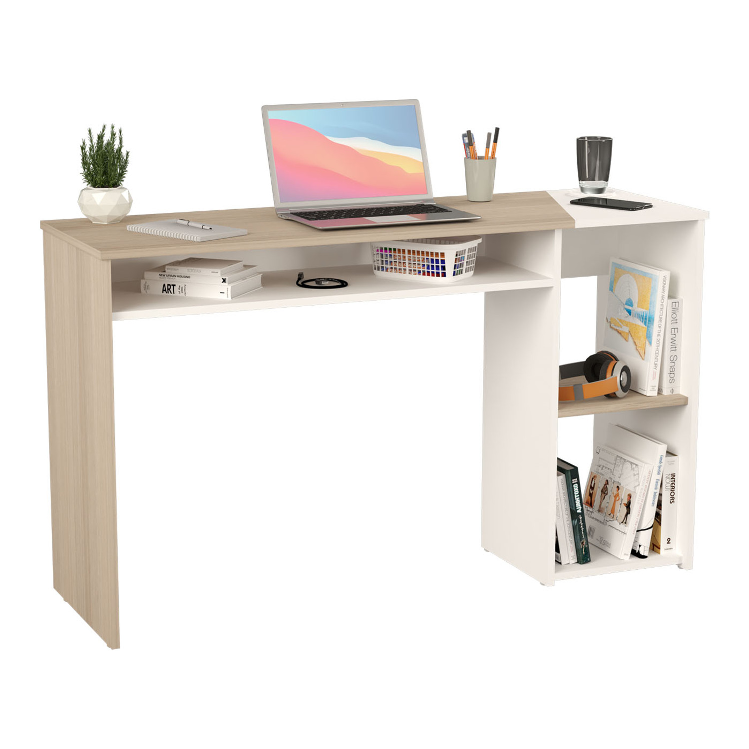 ESCRITORIO 75X120X40 ES24403 ARENA/BLANCO - Image 2