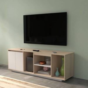 MESA TV/VIDEO 54.5x160x40 MTV26019 ARENA/BLANCO HASTA 60''