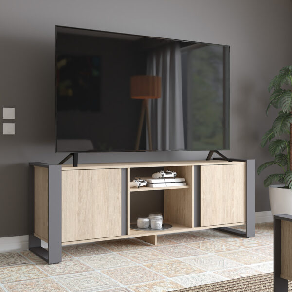 MESA TV/VIDEO 60x160x43 MTV26219 ARENA/PLOMO HASTA 65''