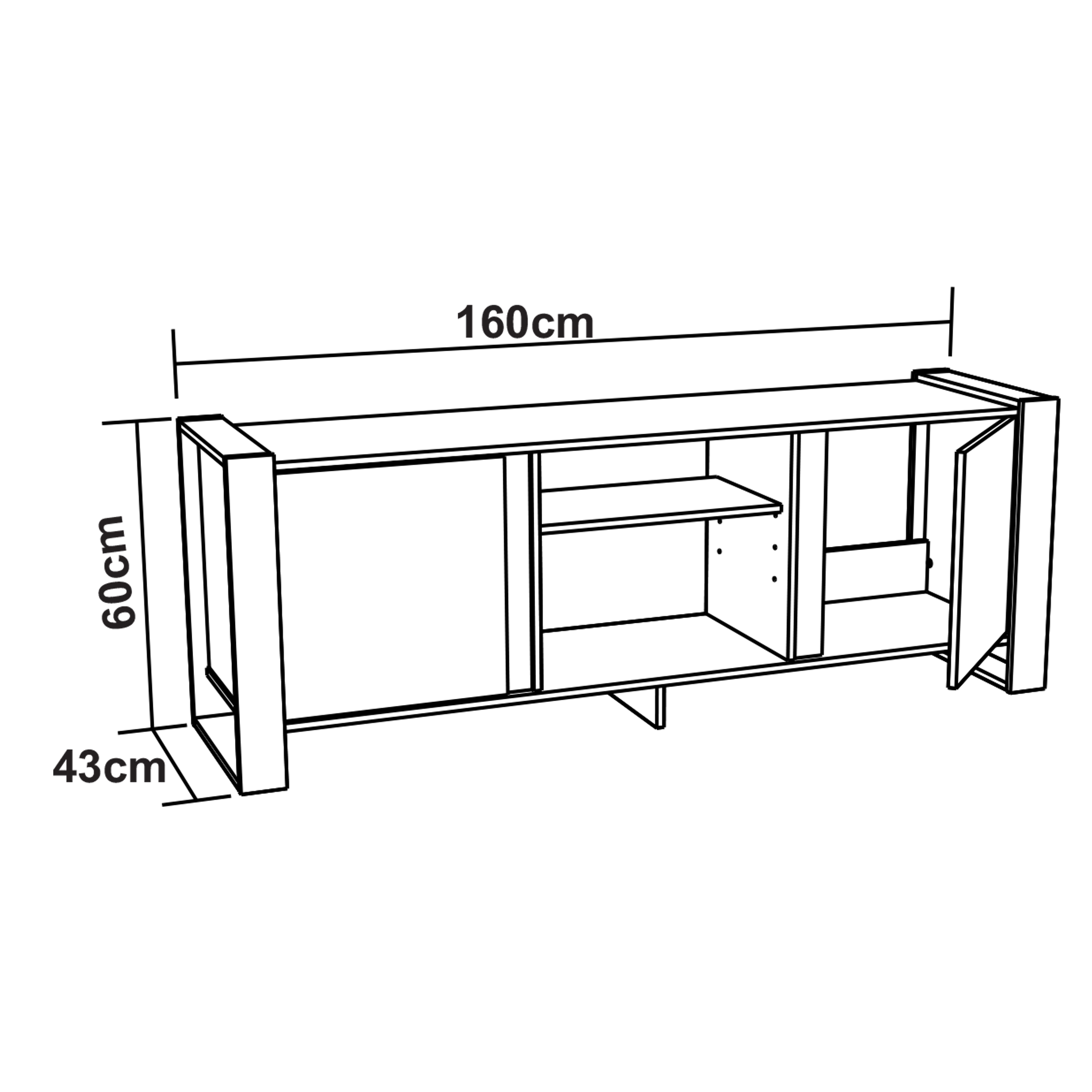 MESA TV/VIDEO 60x160x43 MTV26219 ARENA/PLOMO HASTA 65'' - Image 6