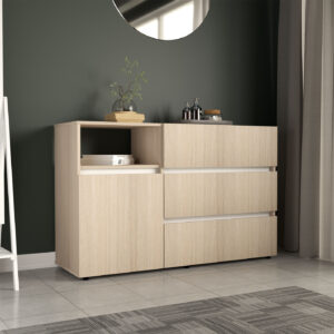COMODA 77x120x40 COM10428 ARENA/BLANCO